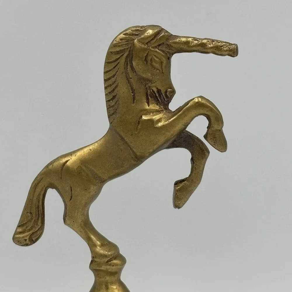 Vintage‎ Brass Bell Unicorn /Horse Fantasy Handle Collectible Vintage Bell